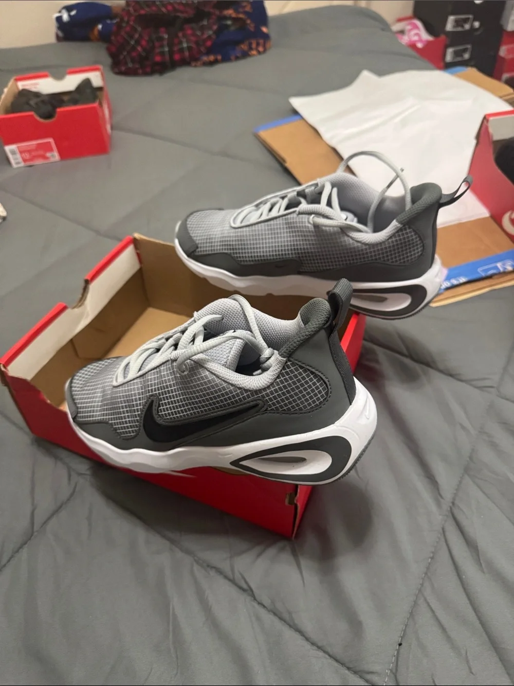 Kids Air Max Nova Gray Athletic Sneakers - Lightweight Comfort